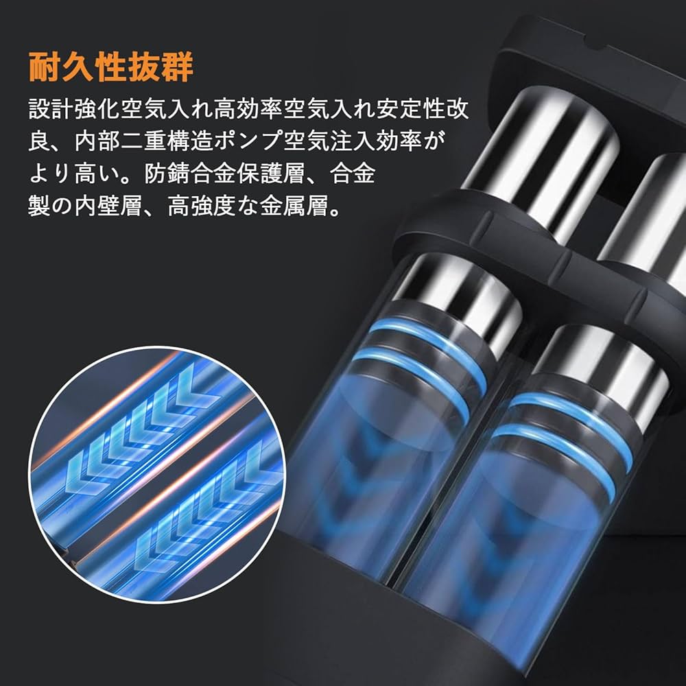 持ち運び可能空気入れ Amazon | innhom 自転車 空気入れ 電動 携帯 120PSI 気圧表示